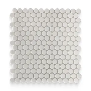 0.75x0.75 Thassos White Polished Penny Round Mosaic - Sample