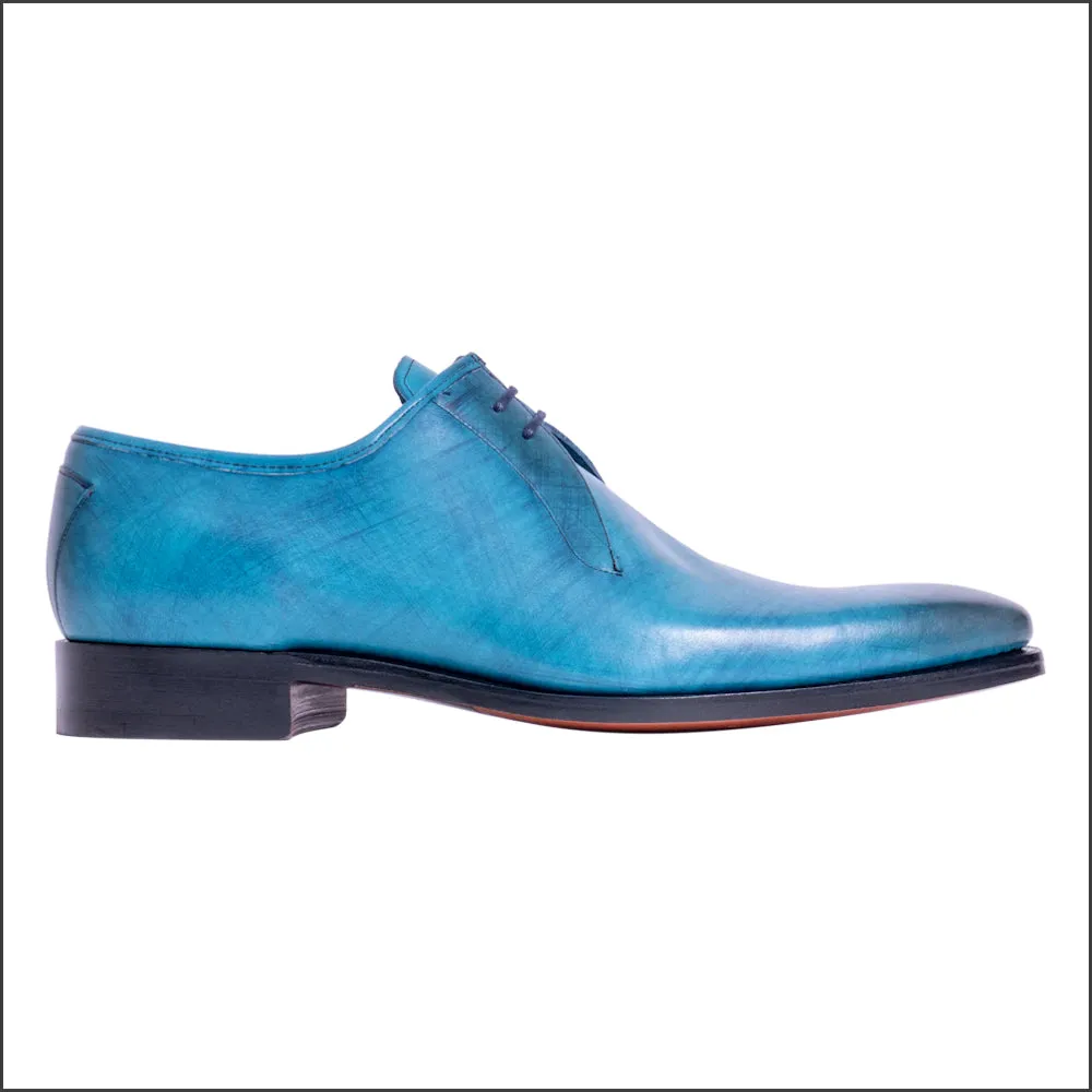 Barker Derwent - Blue Calf Hatch Effect Derby Shoe@