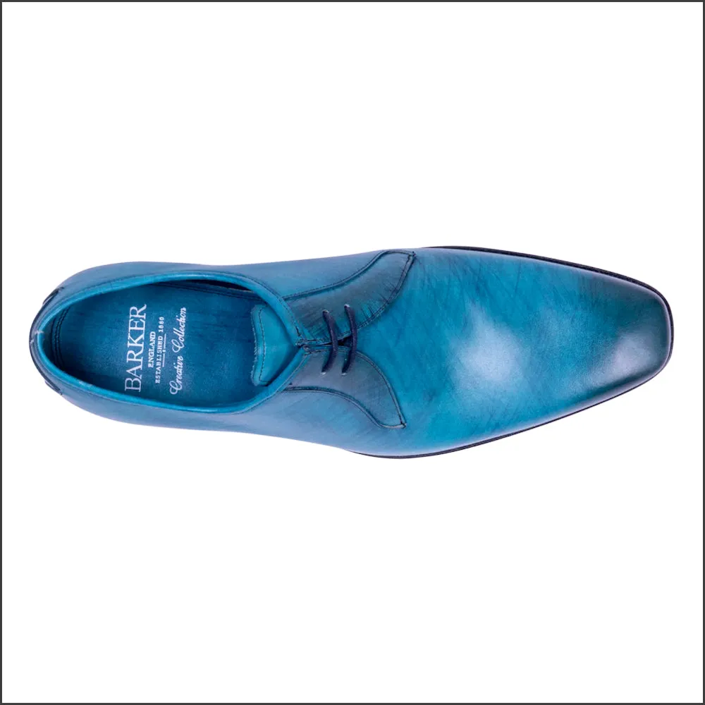 Barker Derwent - Blue Calf Hatch Effect Derby Shoe@