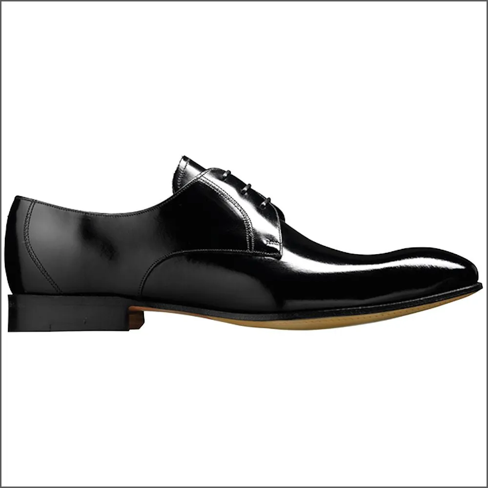 Barker Rutherford Black Hi Shine Derby Shoe@