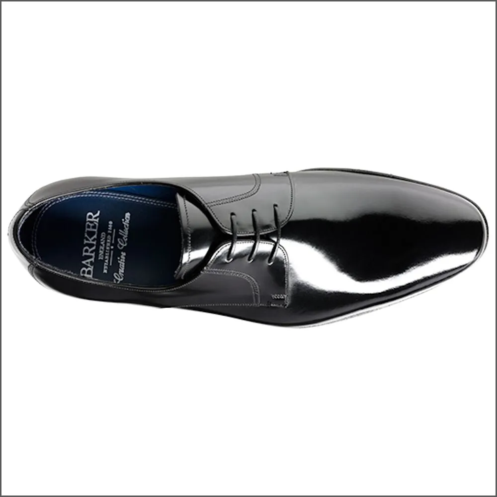 Barker Rutherford Black Hi Shine Derby Shoe@