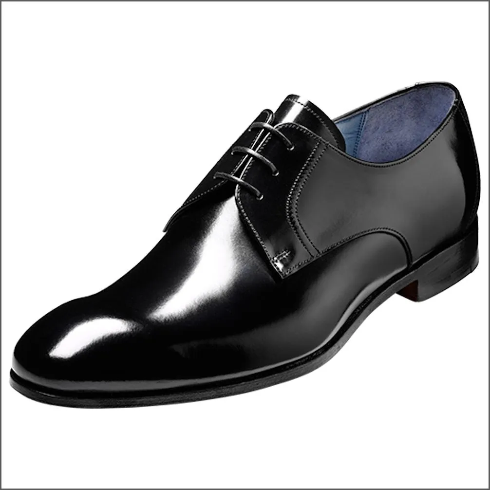 Barker Rutherford Black Hi Shine Derby Shoe@