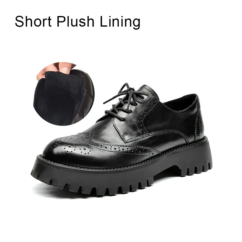 BeauToday Classic Derby Shoes for Women with Wingtip
