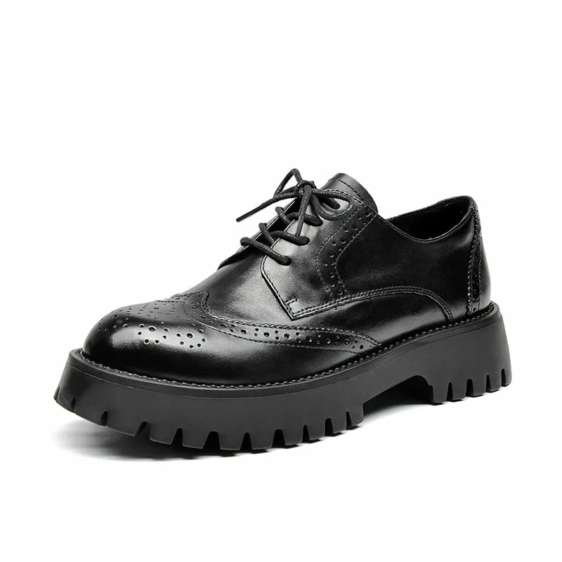BeauToday Classic Derby Shoes for Women with Wingtip
