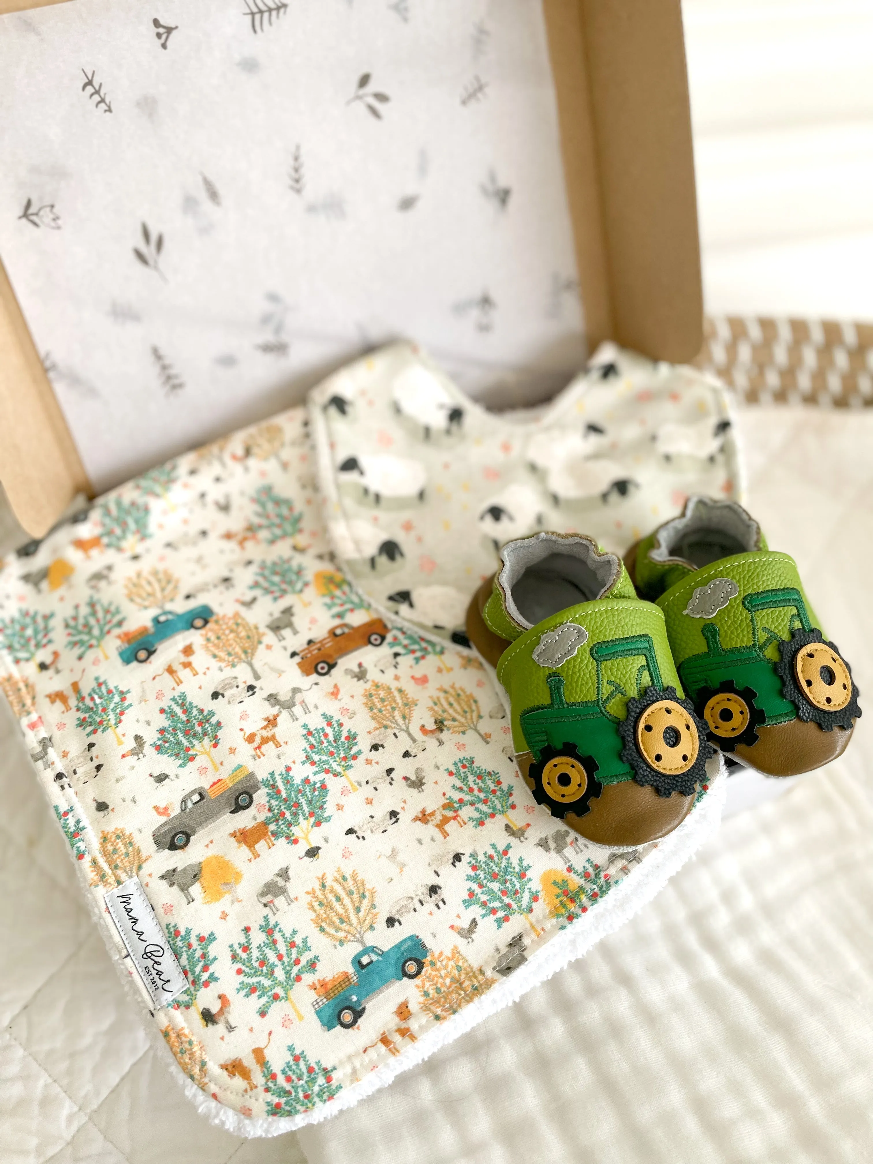 Bib & Burp Cloth Set | Farm