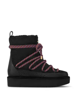 Black platform ankle boots