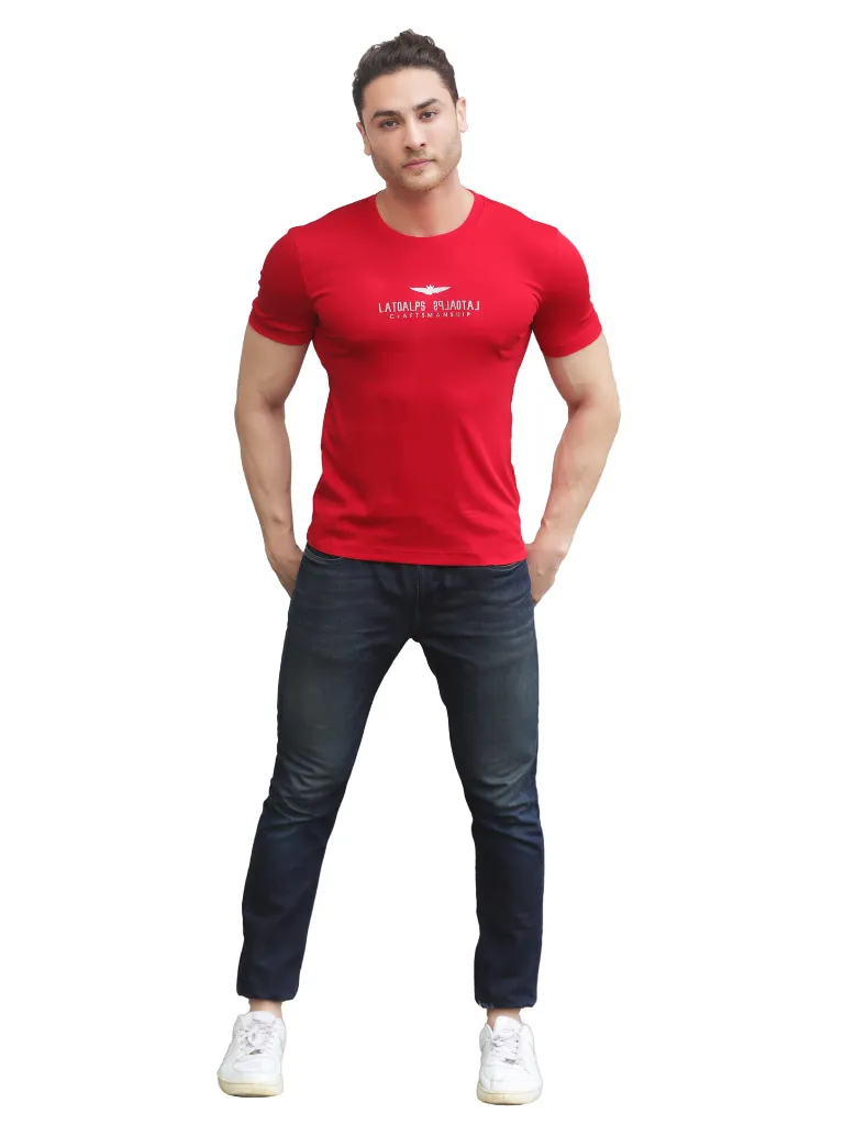 BLACKTREE RED LATOALPS DESIGN T-SHIRT.
