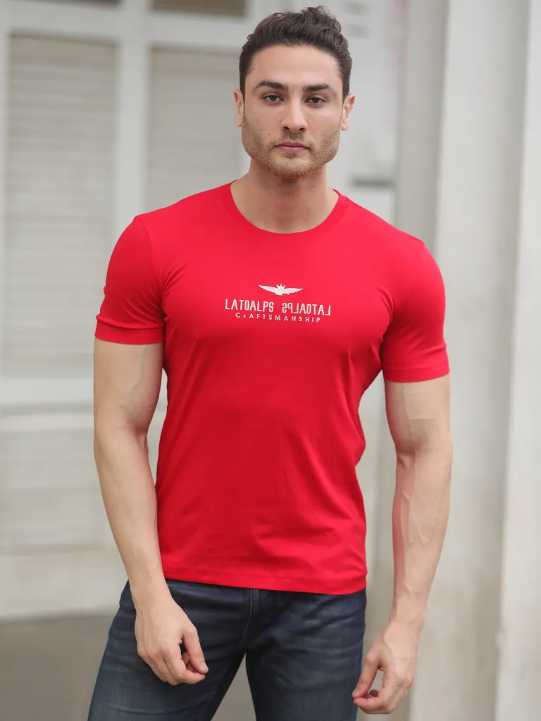 BLACKTREE RED LATOALPS DESIGN T-SHIRT.