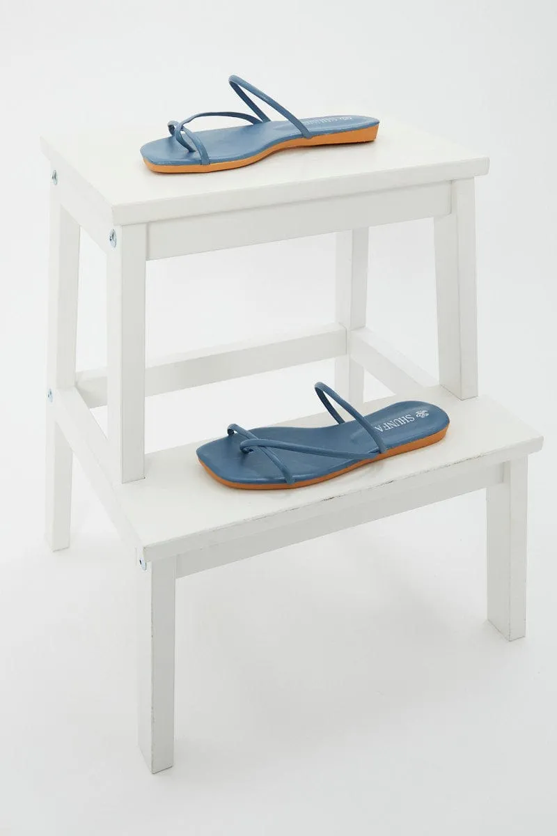 Blue Strappy Slide