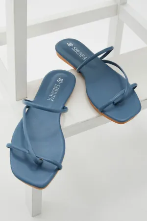 Blue Strappy Slide