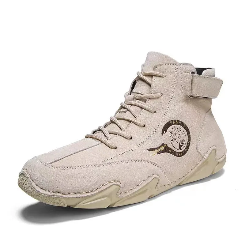Breathable Genuine Leather Men's Ankle Boots with Soft Soles for Comfortable Outdoor Winter Wear