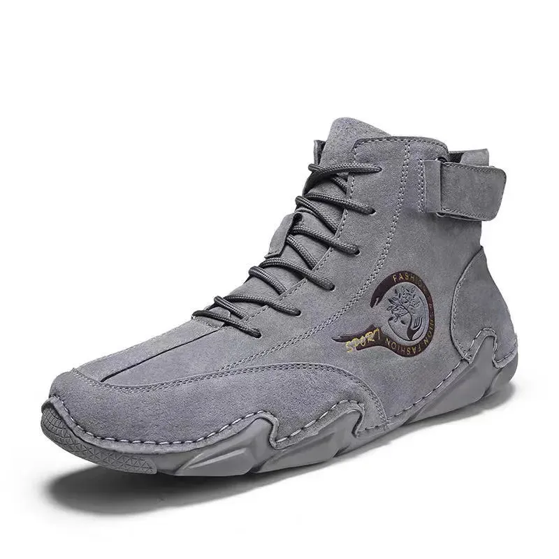 Breathable Genuine Leather Men's Ankle Boots with Soft Soles for Comfortable Outdoor Winter Wear