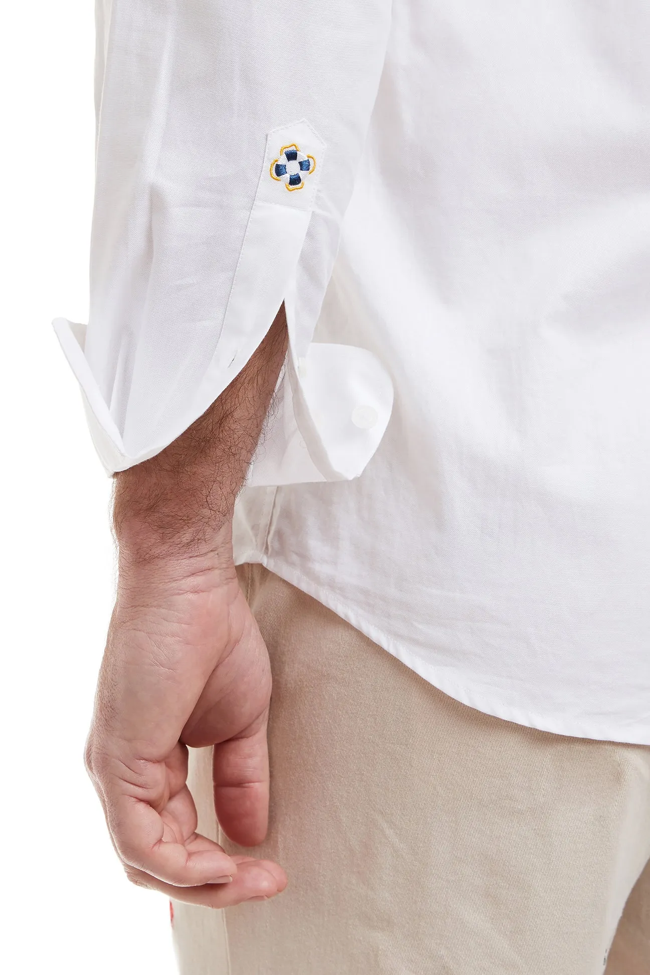 Chase Shirt White Oxford with Single Racing Horse