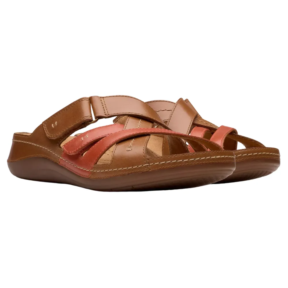 Clarks Cecily Slide Tan Combination Sandal (Women's)