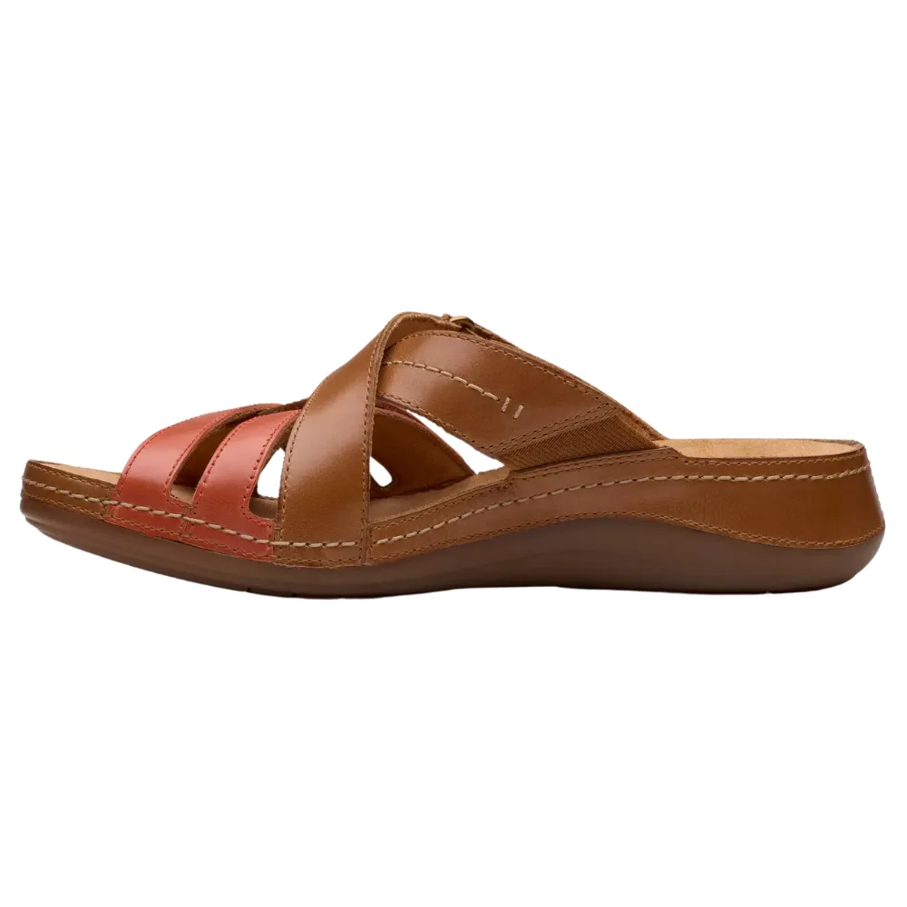 Clarks Cecily Slide Tan Combination Sandal (Women's)
