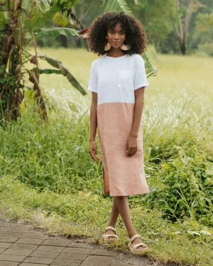 Color-block linen dress PALAWAN