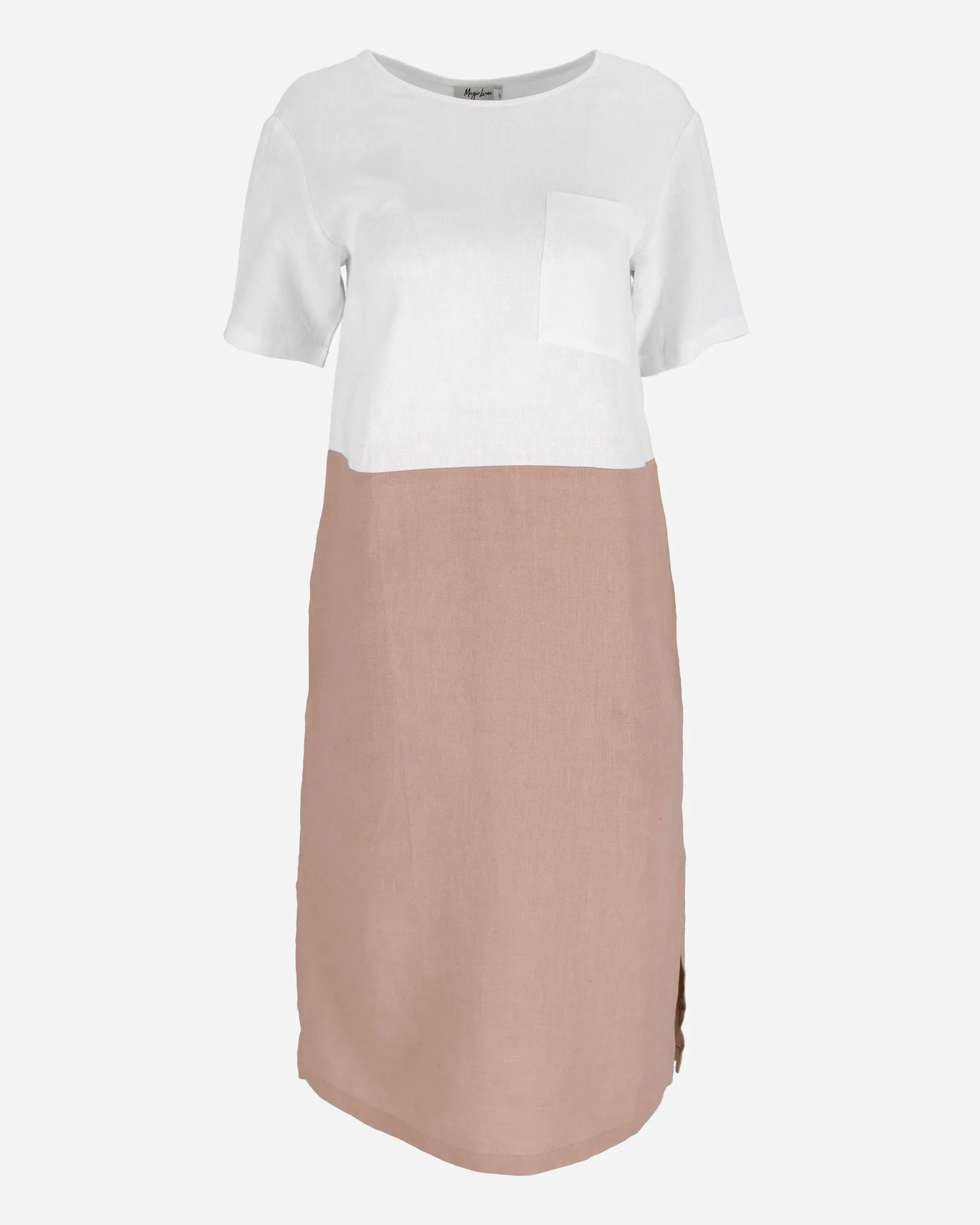 Color-block linen dress PALAWAN