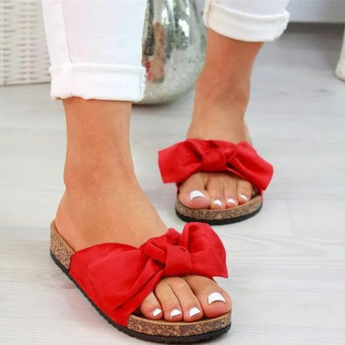 Comfort Flats Bowknot Decor Pregnancy Slippers
