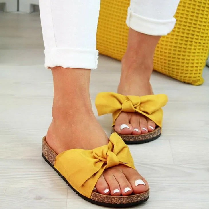Comfort Flats Bowknot Decor Pregnancy Slippers