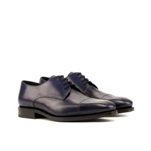 DapperFam Vero in Navy Men's Italian Leather Derby
