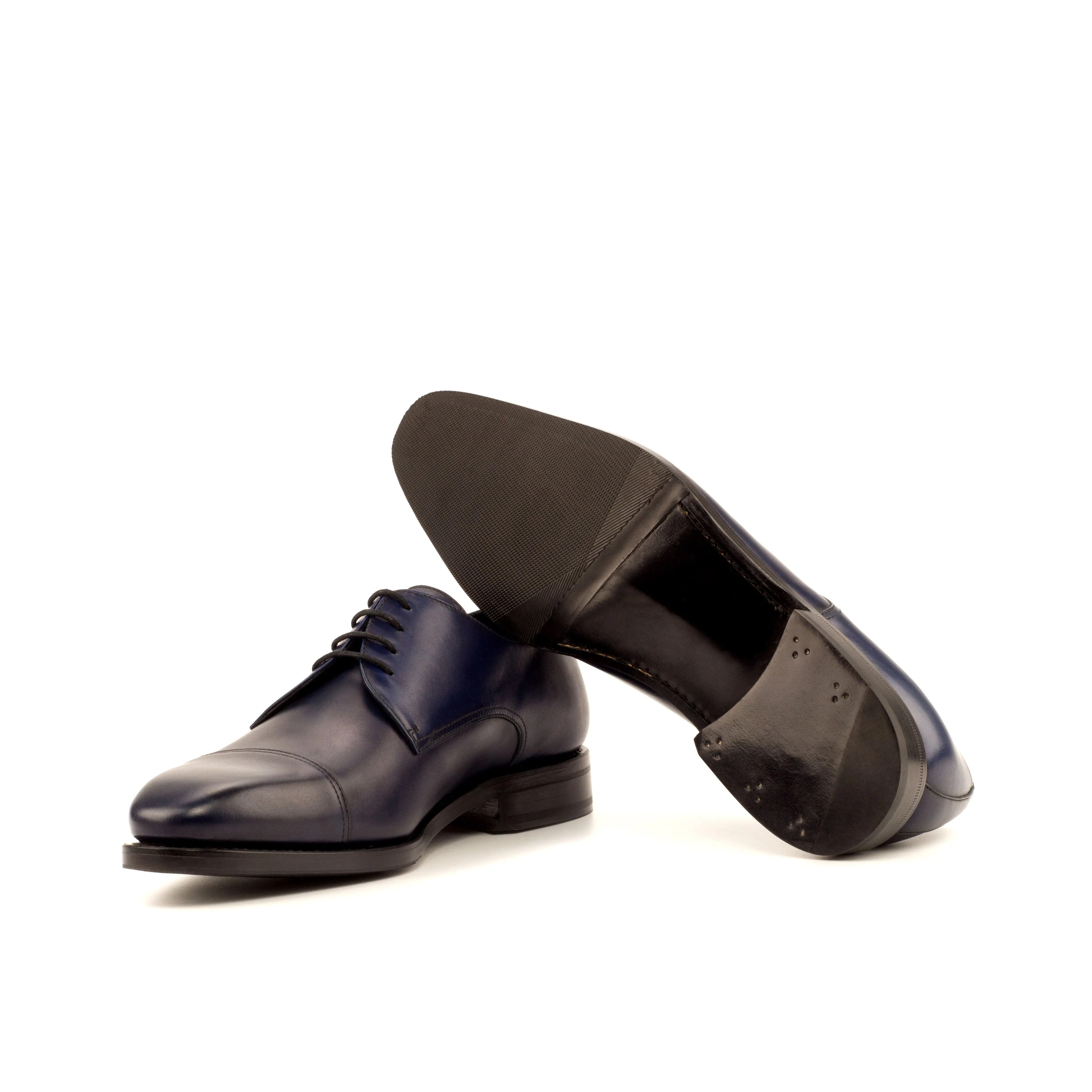 DapperFam Vero in Navy Men's Italian Leather Derby