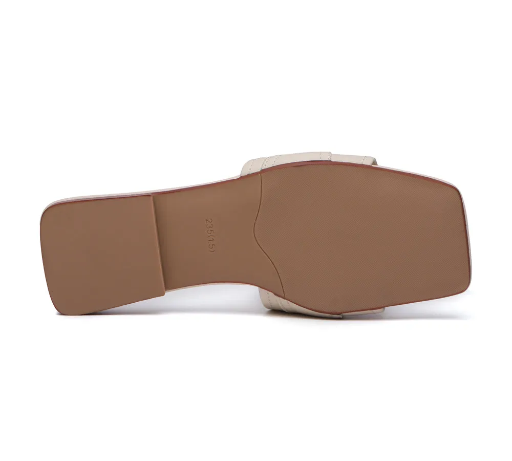 EVERAU® Open Toe Leather Flat Sandals Women Chela