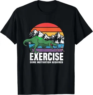 Funny T Rex Gym Exercise Workout Fitness Motivational Runner T-Shirt