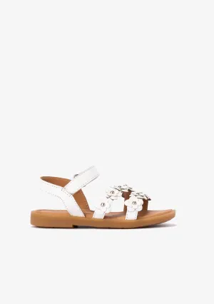 Girl's White Flowers Sandals Napa