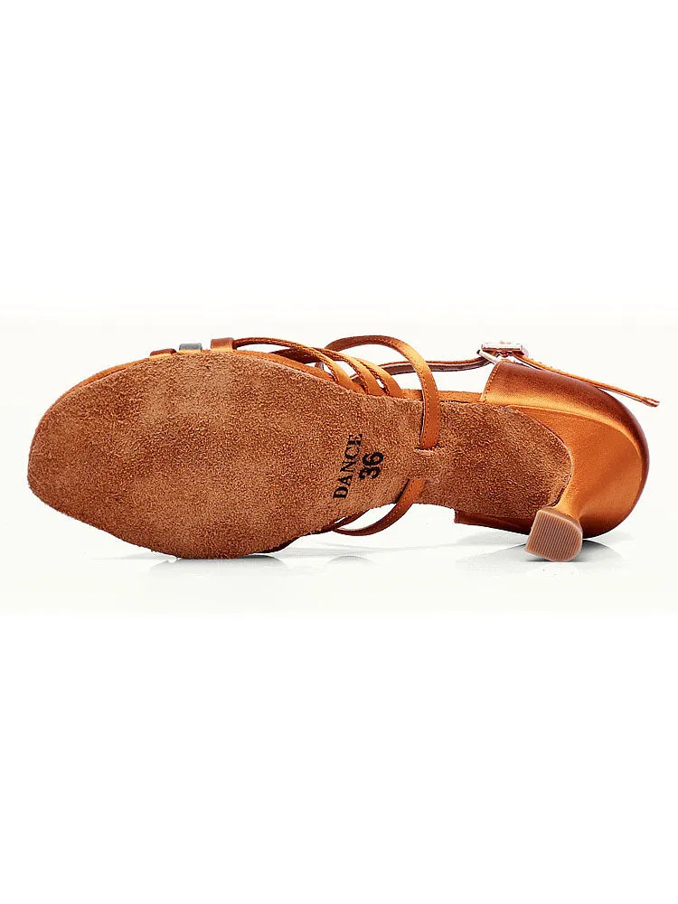 High Heel Latin Dance Shoes Soft Sole Satin Sandals