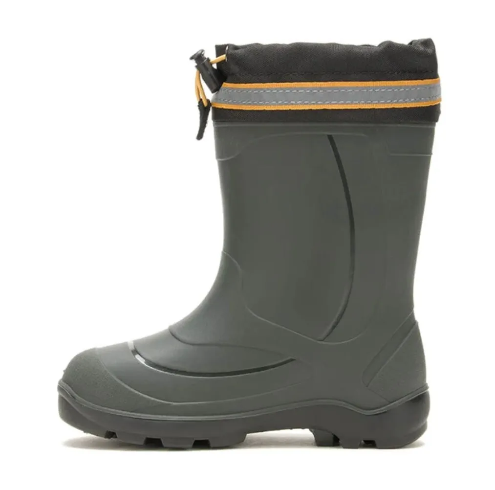 Kamik Snobuster Winter Boot in Black/Orange: Toddler Size 8 to Youth Size 6