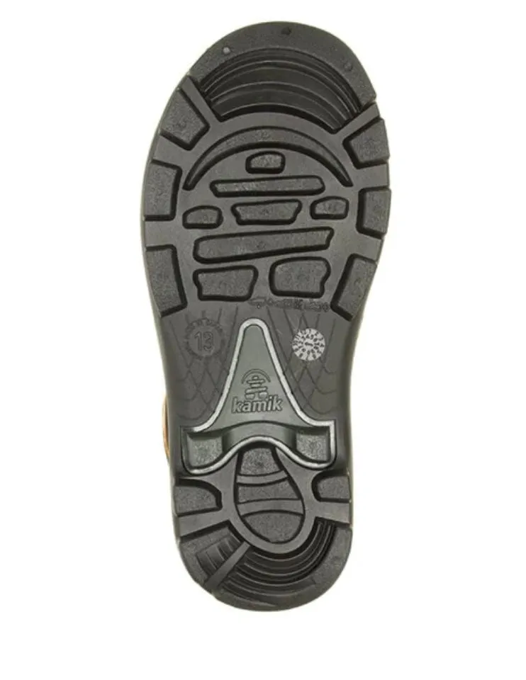 Kamik Snobuster Winter Boot in Black/Orange: Toddler Size 8 to Youth Size 6