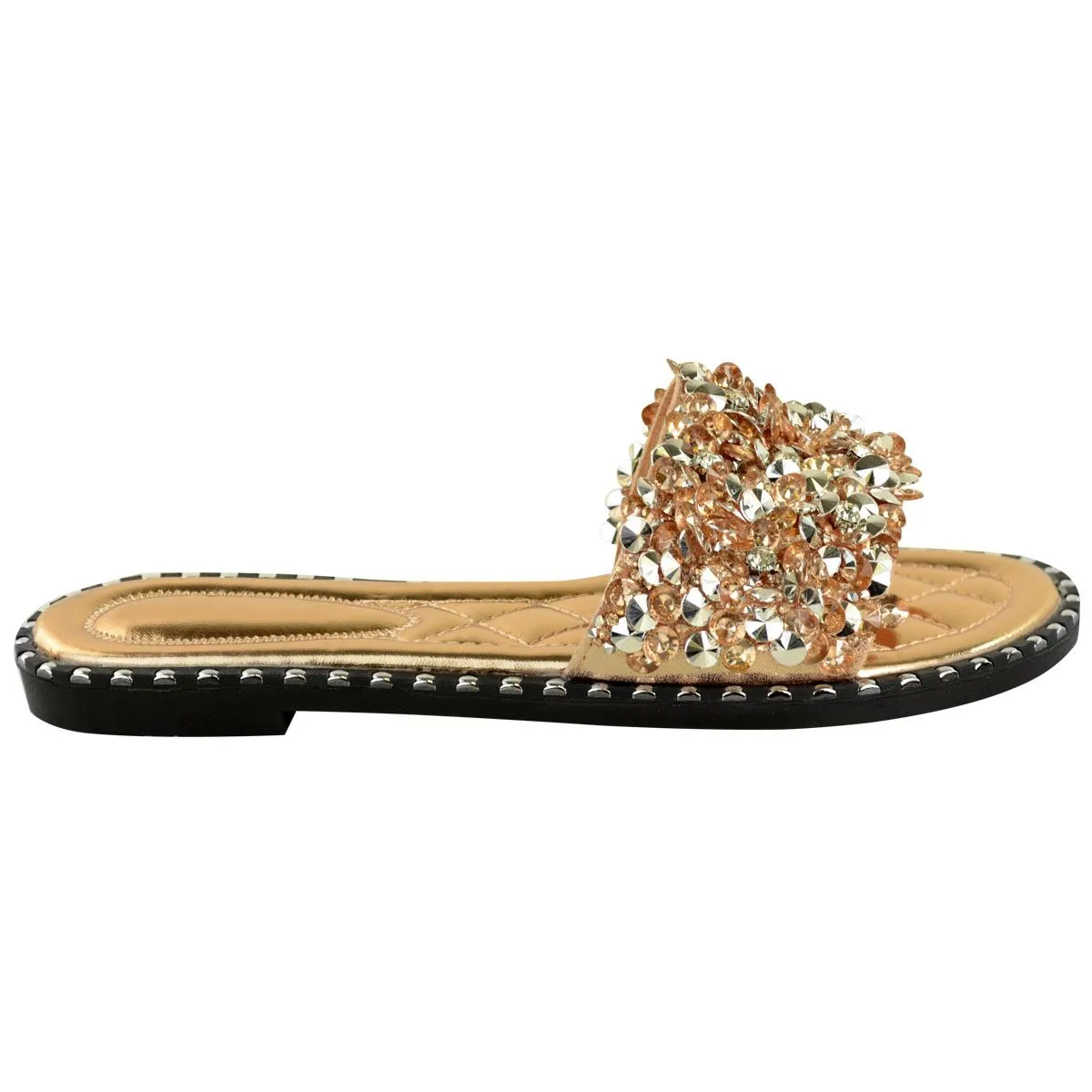 LOLA JEWEL ROSE GOLD SLIDERS