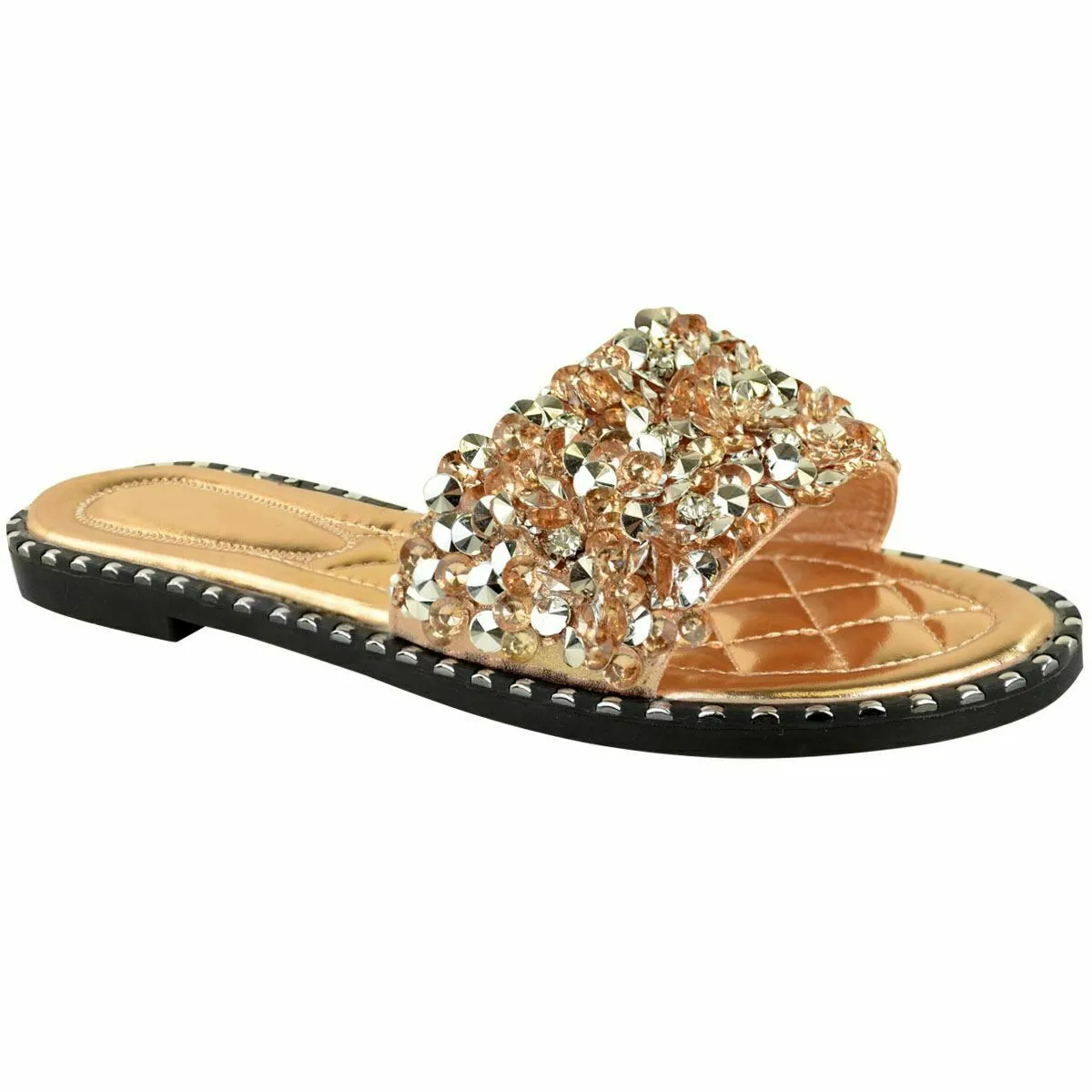 LOLA JEWEL ROSE GOLD SLIDERS