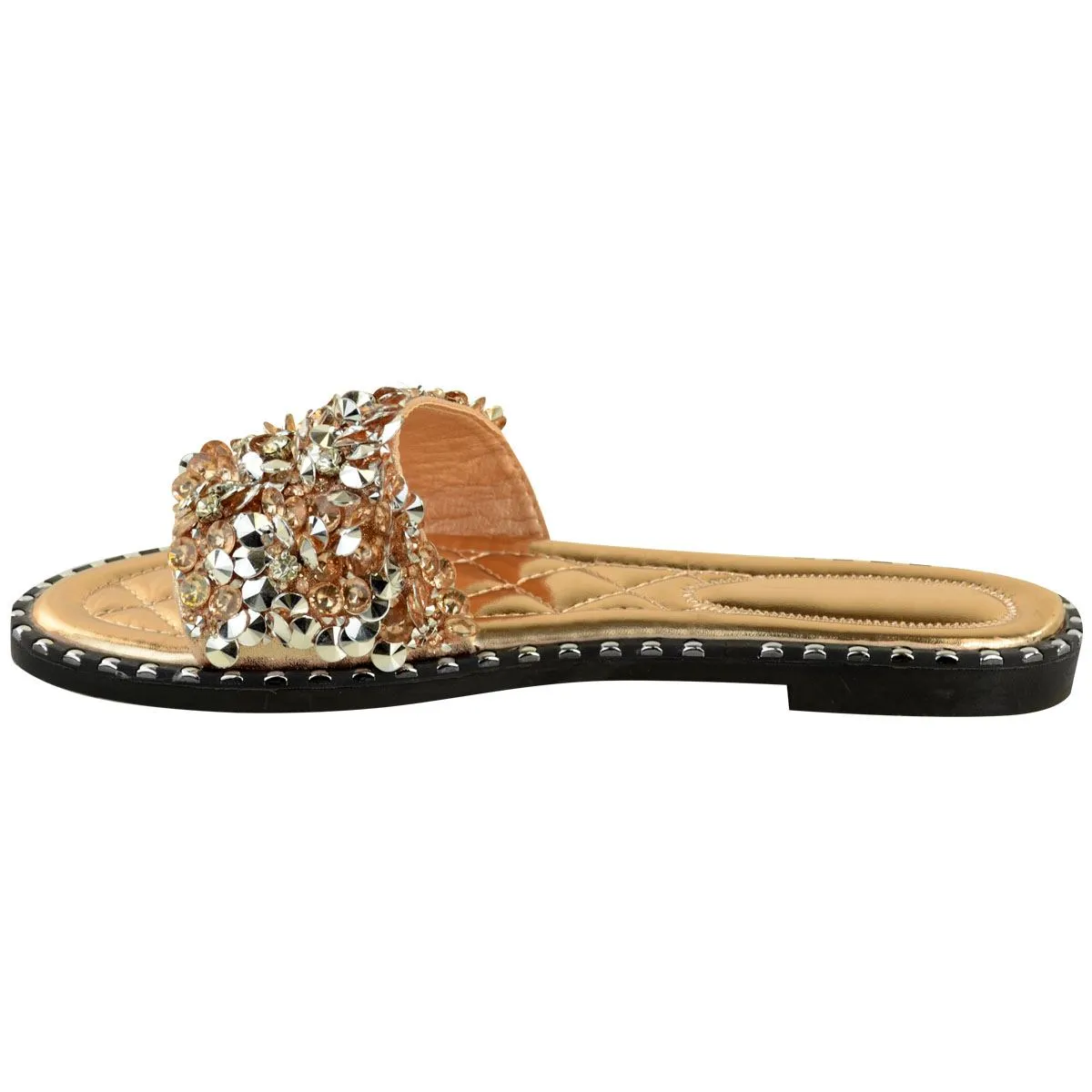 LOLA JEWEL ROSE GOLD SLIDERS
