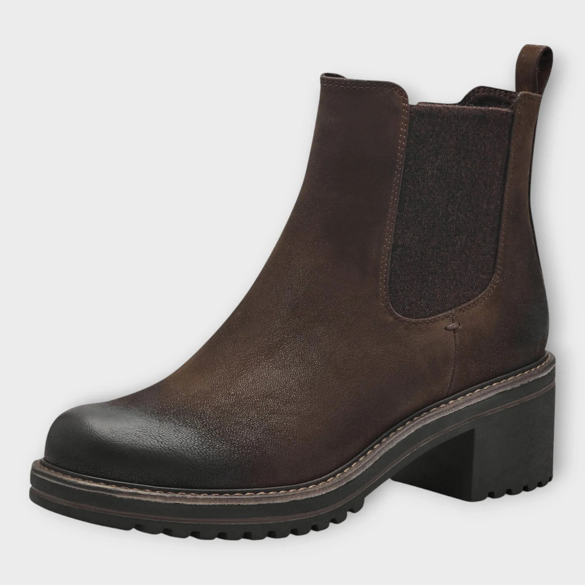 Marco Tozzi 25421-43 Brown Waxy Faux Leather Chunky Sole Boot CAFE 25421-43