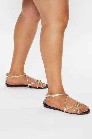 Metallic Multi Strap Sandals