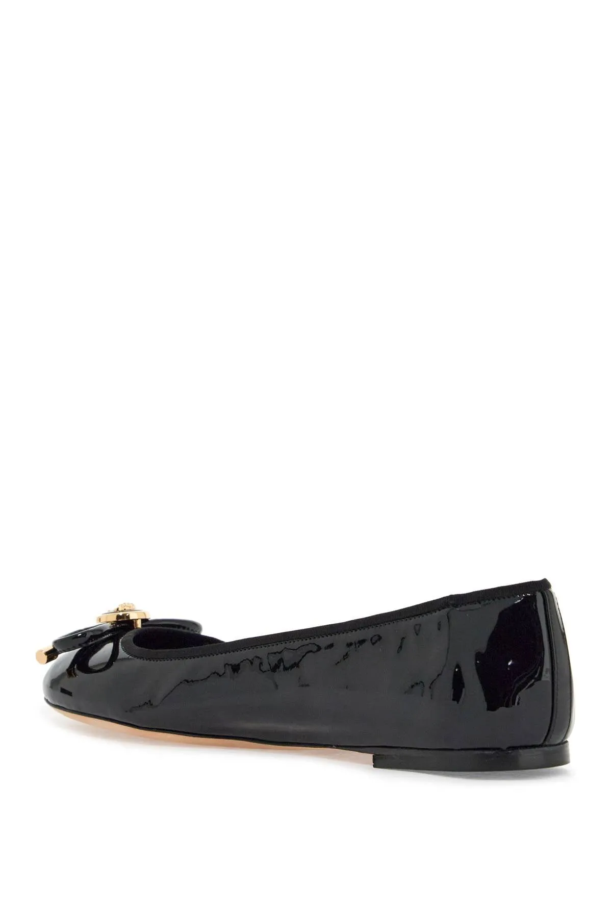 opera bow ballet flats 1017834 1A11949 BLACK-VERSACE GOLD