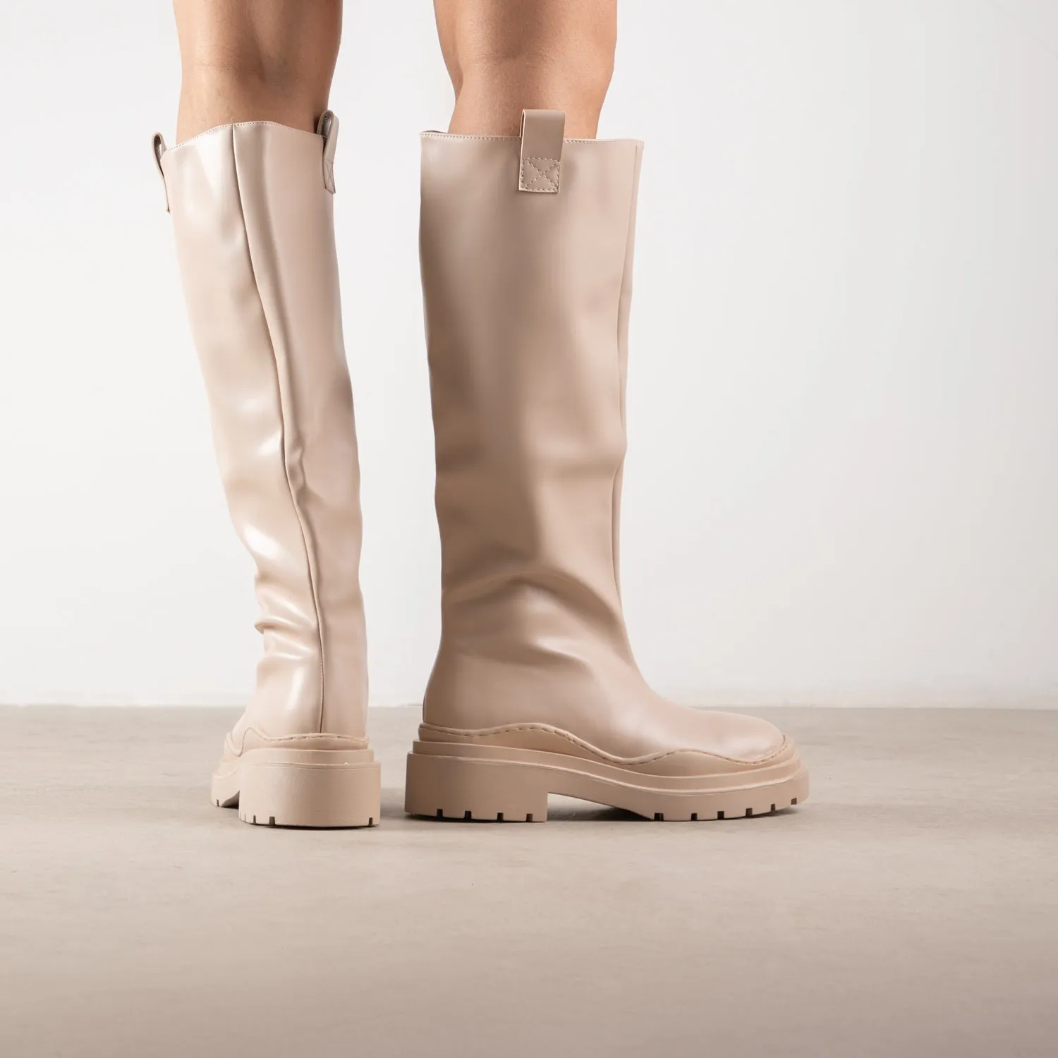 RAID Catania Knee High Boot In Nude
