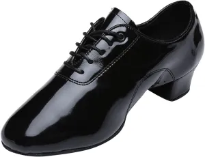 Shoes Boys Modern Dance Shoes Prom Ballroom Latin Dance Shoes Solid Color Lace Up Leather Shoes Lavish Boots (Black, 29)