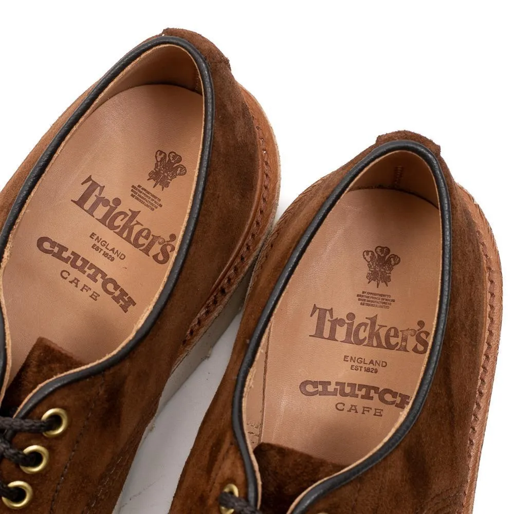 Tricker's For Clutch Cafe Daniel Derby Shoe Ridge Kudu Reverse Suede