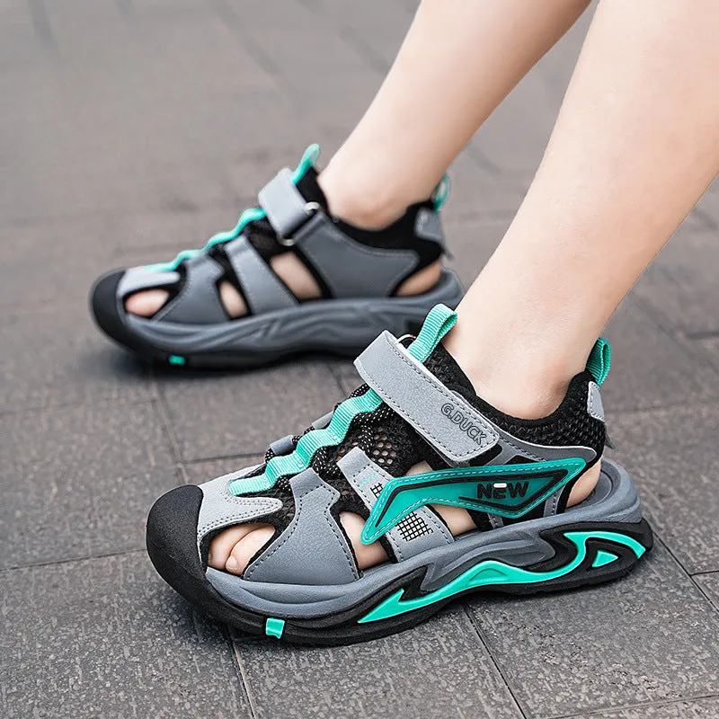 Wholesale Little Yellow Duck Middle and Big Kids Breathable Soft Bottom Hollow Kids Shoes