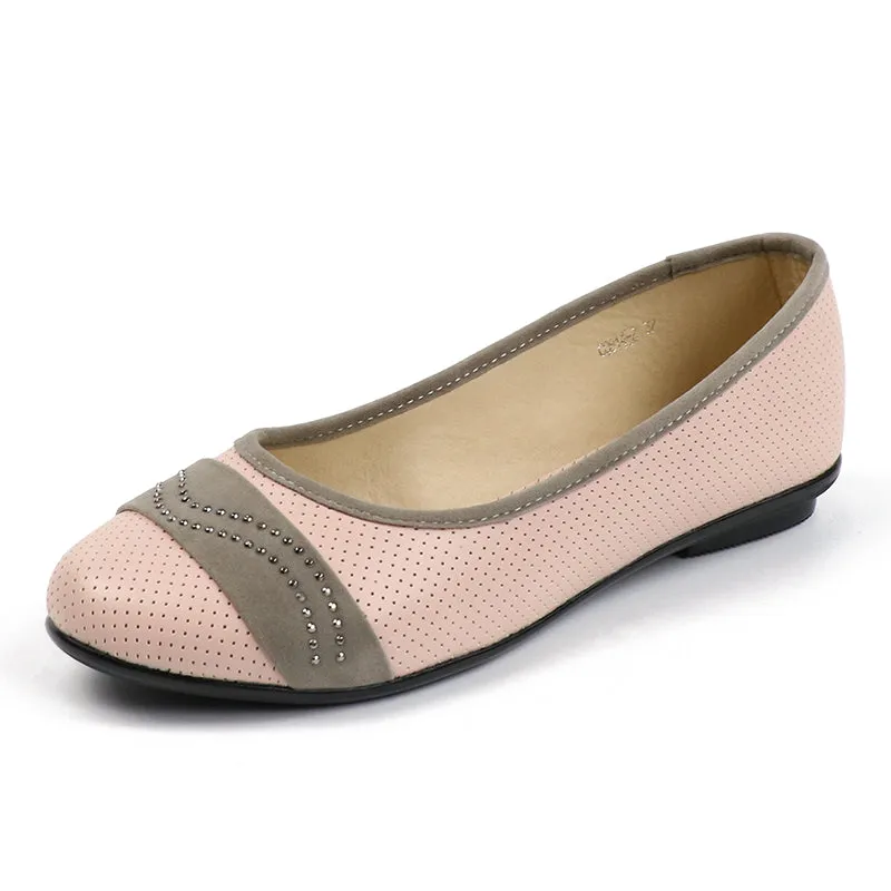 Women's Slip On Fashion Flat Summer Shoes - Pink,White