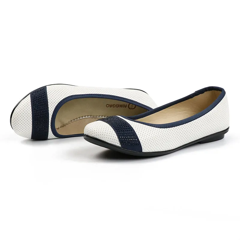 Women's Slip On Fashion Flat Summer Shoes - Pink,White